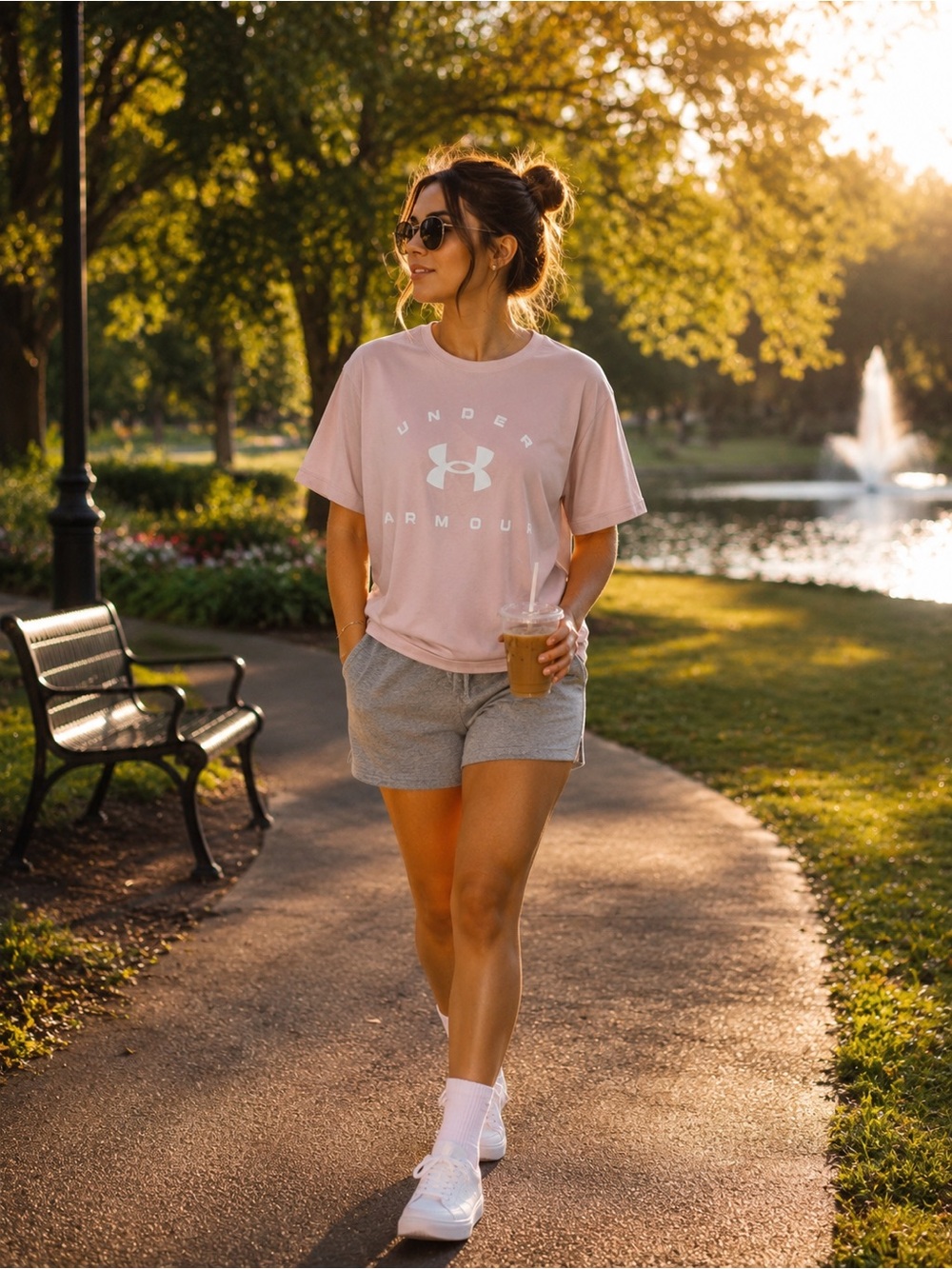Under Armour Light Pink Performance T-Shirt with Black Logo